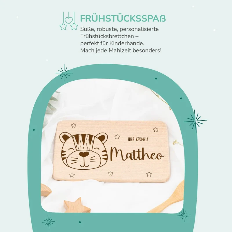 Frühstücksbrettchen Holz Tiger