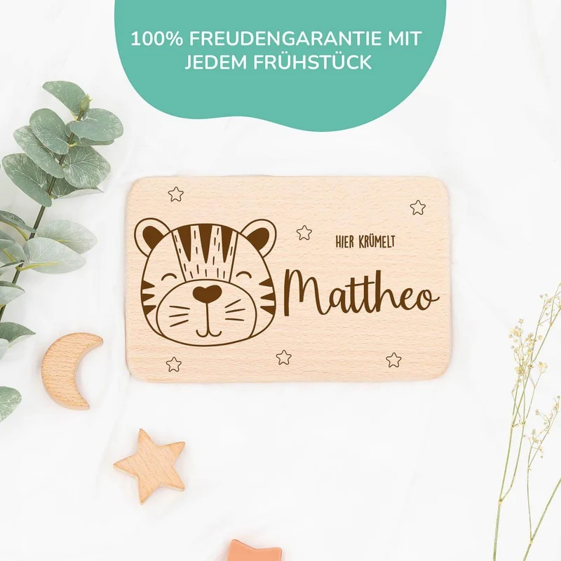 Frühstücksbrettchen Holz Tiger