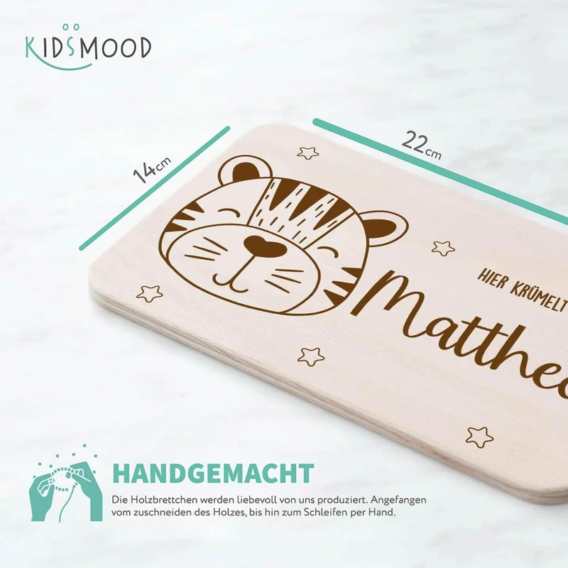 Frühstücksbrettchen Holz Tiger