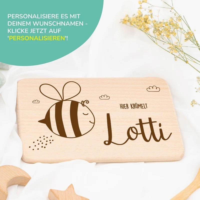 Frühstücksbrettchen Holz Biene
