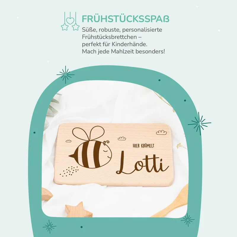 Frühstücksbrettchen Holz Biene