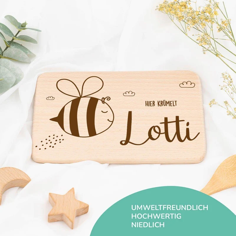 Frühstücksbrettchen Holz Biene