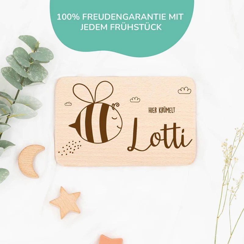 Frühstücksbrettchen Holz Biene