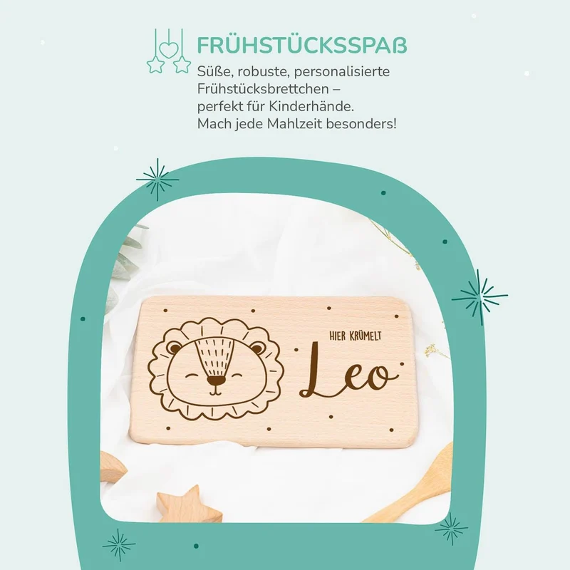 Frühstücksbrettchen Holz Löwe