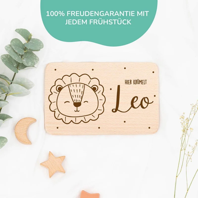 Frühstücksbrettchen Holz Löwe