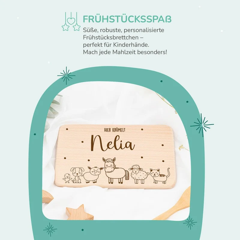 Frühstücksbrettchen Holz Bauernhof
