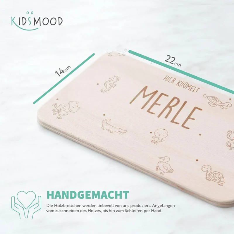 Frühstücksbrettchen Holz personalisiert Großes Meer