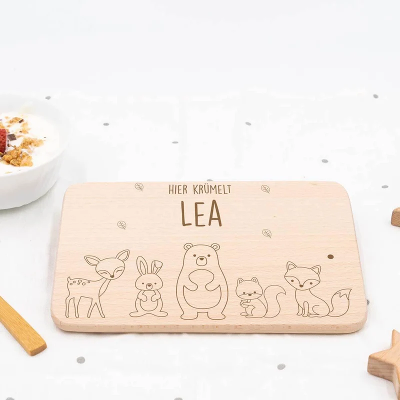 Frühstücksbrettchen Holz personalisiert