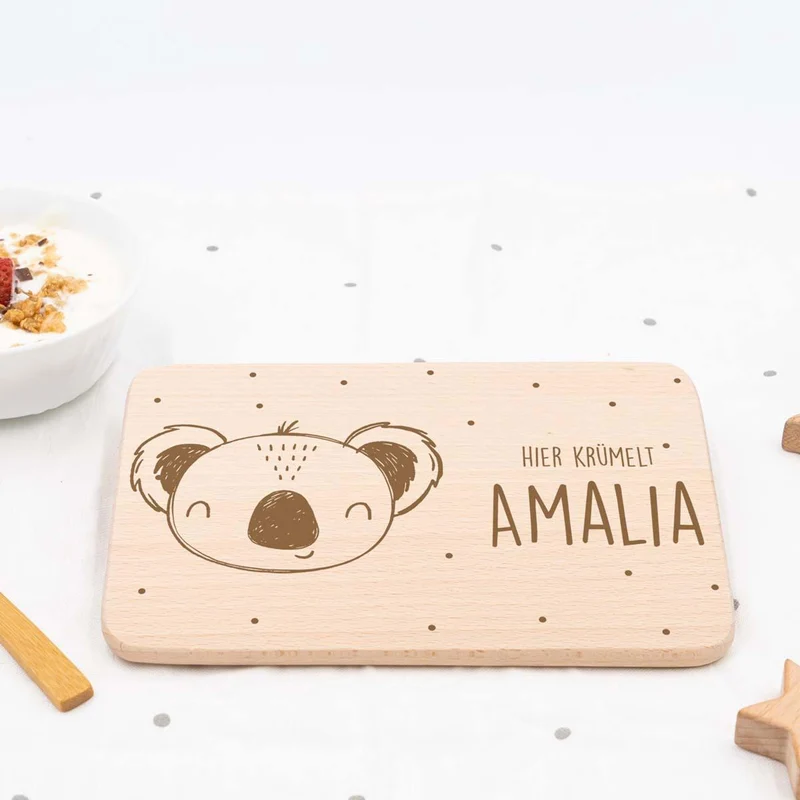 Frühstücksbrettchen Holz personalisiert