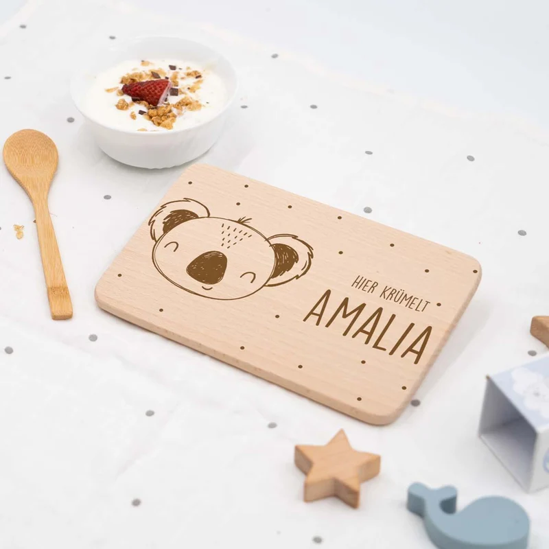 Frühstücksbrettchen Holz personalisiert