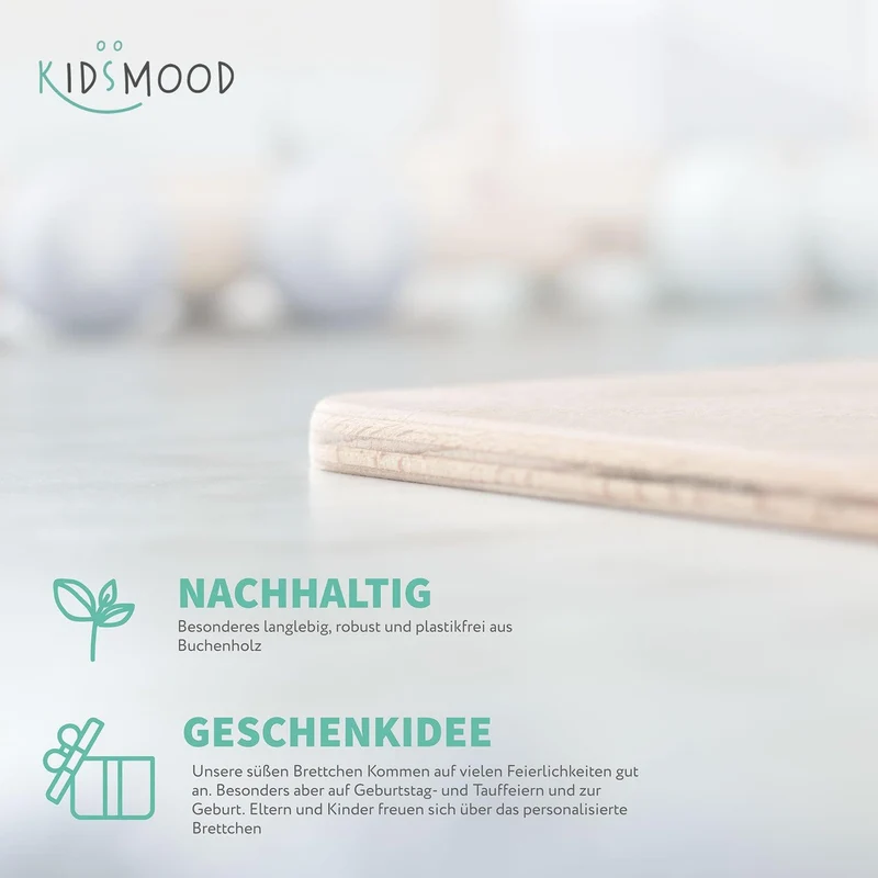 Frühstücksbrettchen Holz personalisiert Fröhlicher Fuchs