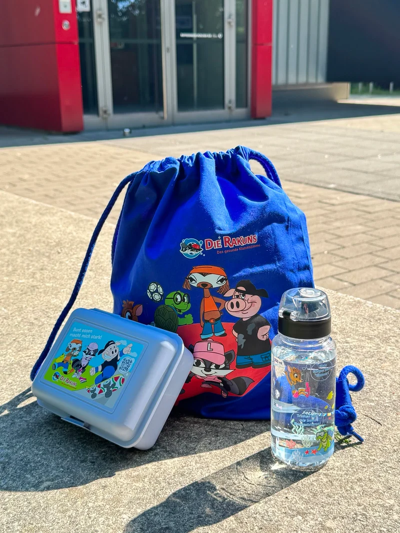 RAKUNS Schulstartset – Brotzeitbox, Trinkflasche & Turnbeutel