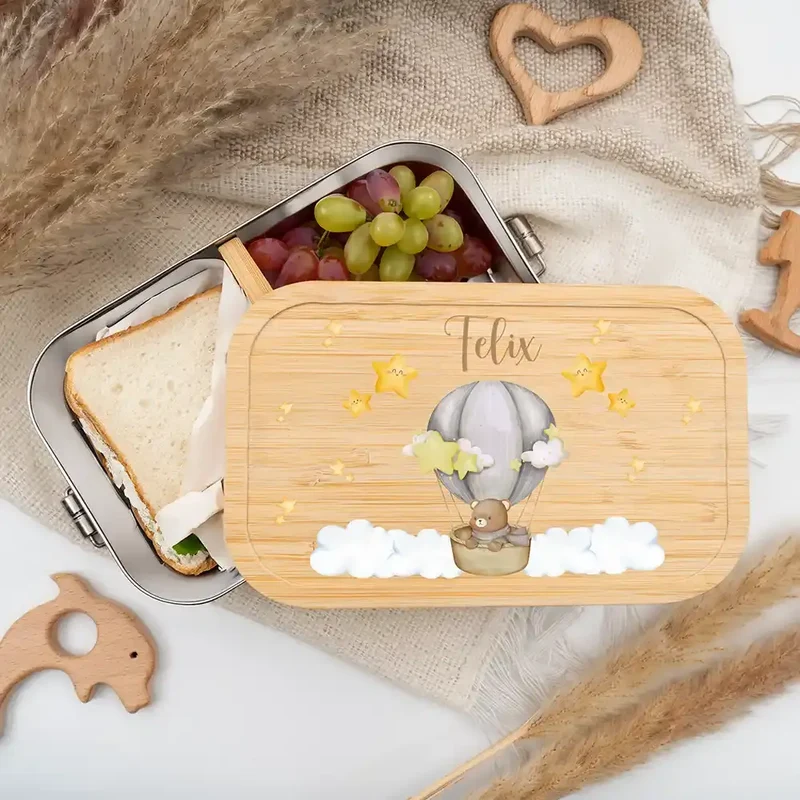 Brotdose Kinder personalisiert - Bär Ballon