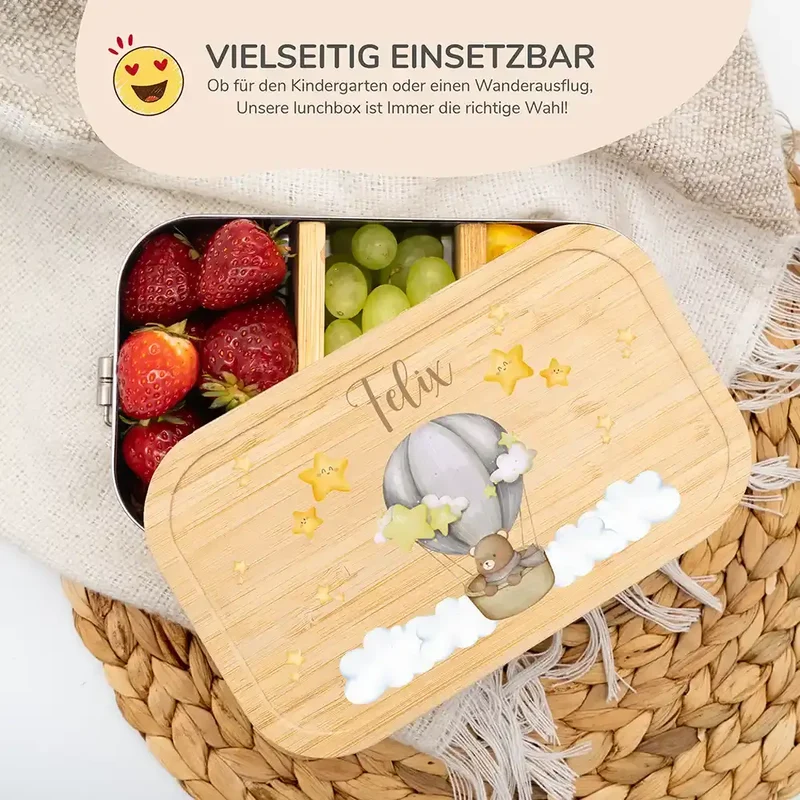 Brotdose Kinder personalisiert - Bär Ballon