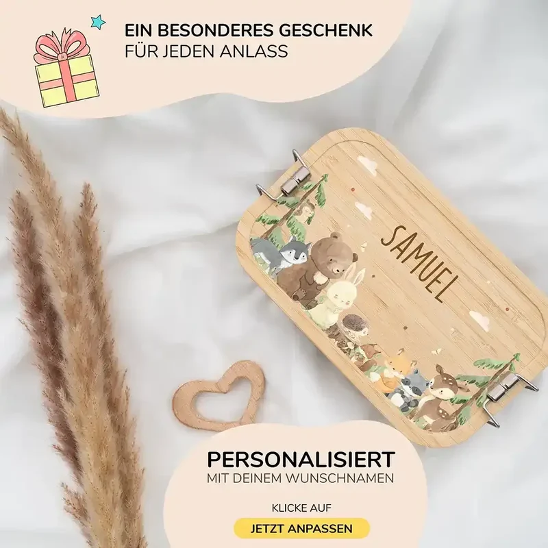Brotdose Kinder personalisiert - Waldtiere