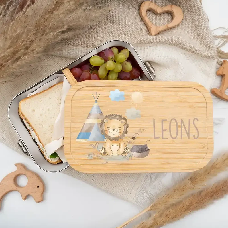 Brotdose Kinder personalisiert - Tipi Löwe