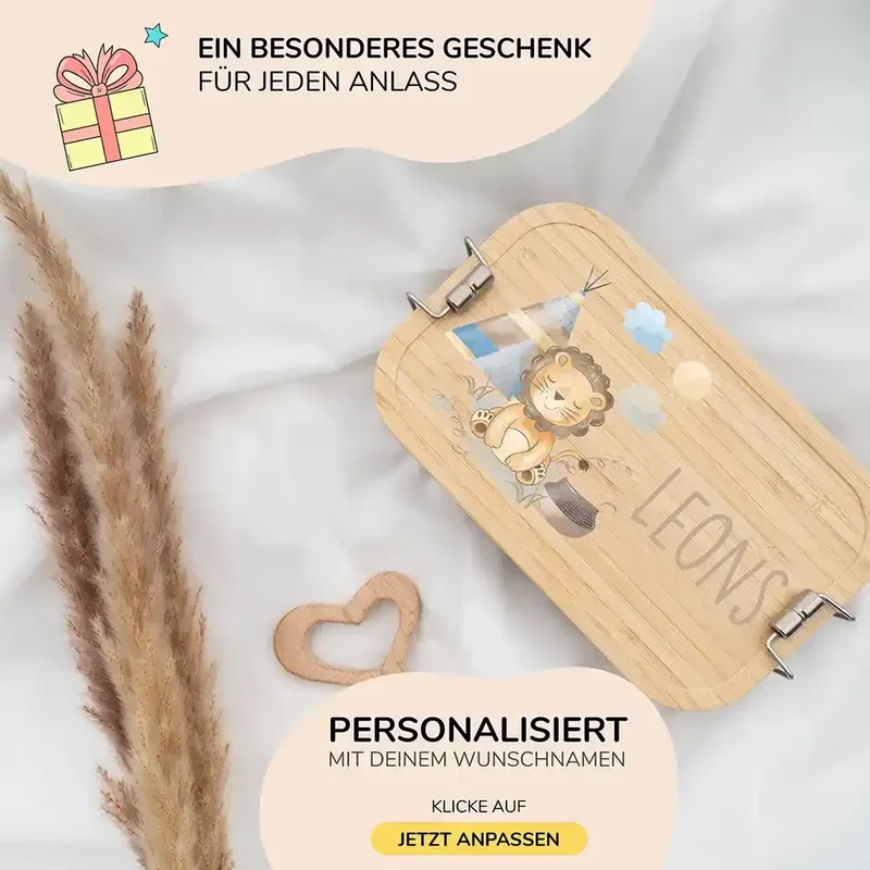 Brotdose Kinder personalisiert - Tipi Löwe