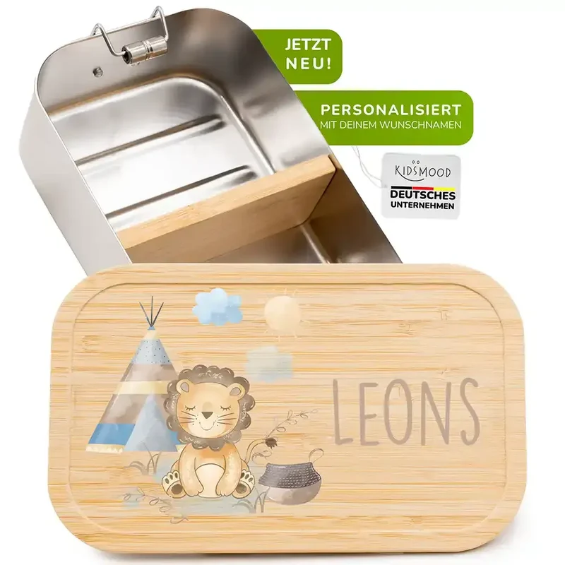 Brotdose Kinder personalisiert - Tipi Löwe