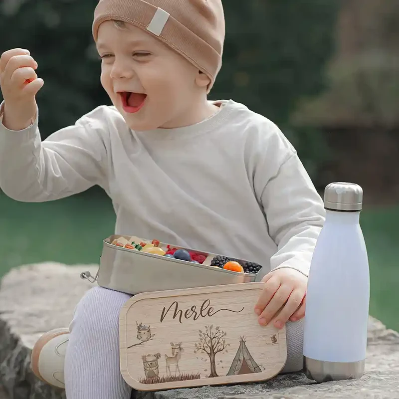 Brotdose Kinder personalisiert - Woodland