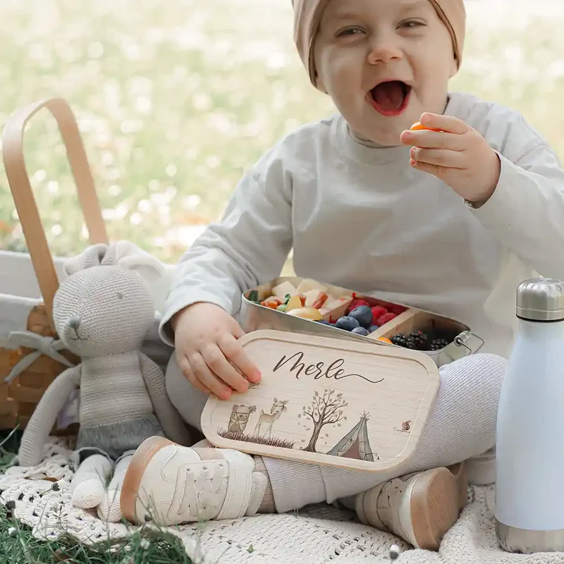 Brotdose Kinder personalisiert - Woodland