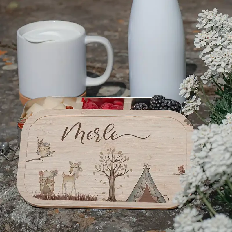 Brotdose Kinder personalisiert - Woodland