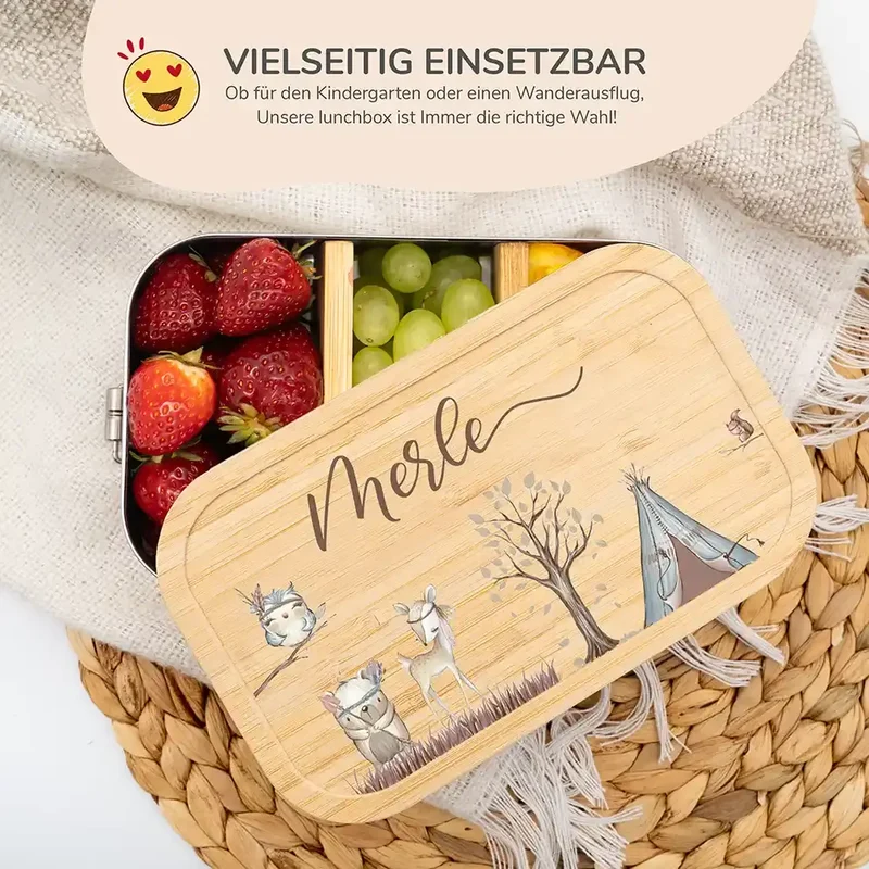 Brotdose Kinder personalisiert - Woodland