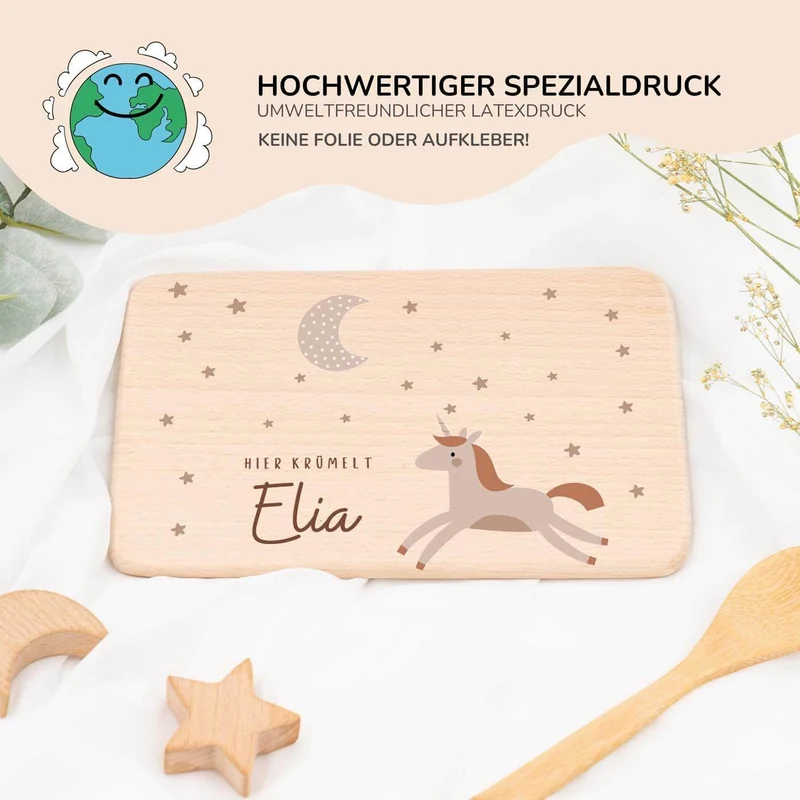 Frühstücksbrettchen Holz Einhorn