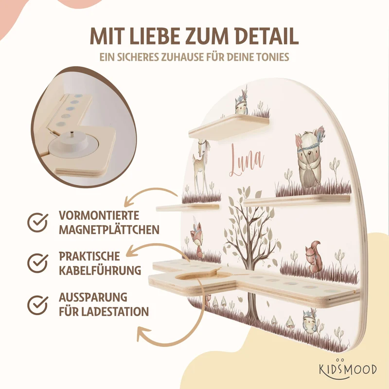 Tonie Regal aus Holz, Toniebox Regal Woodland