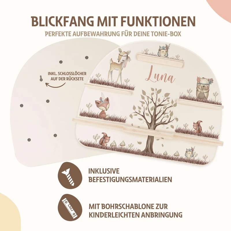 Tonie Regal aus Holz, Toniebox Regal Woodland