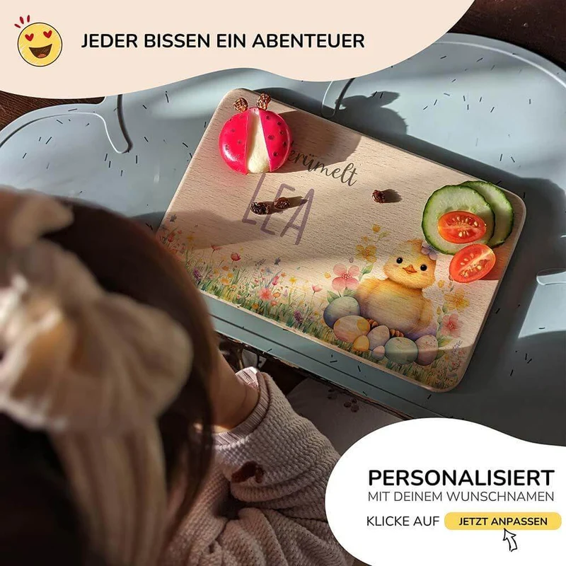 Frühstücksbrettchen Holz personalisiert
