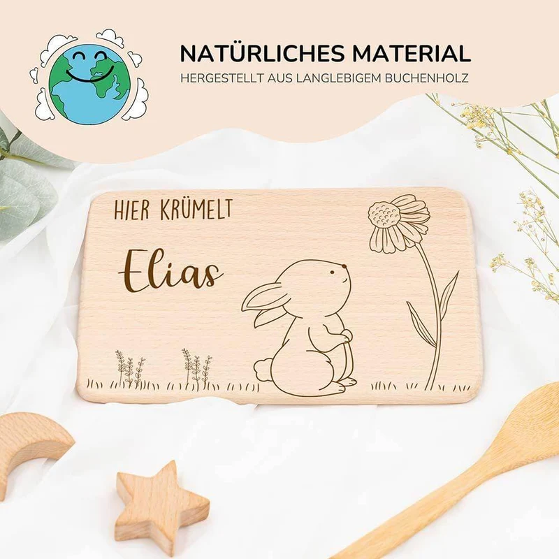 Frühstücksbrettchen Holz personalisiert