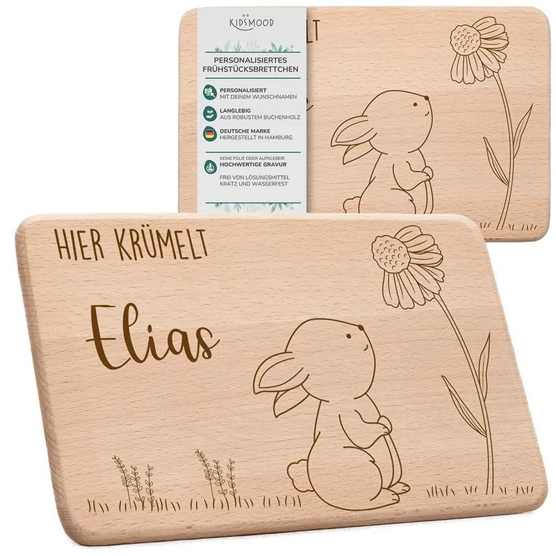 Frühstücksbrettchen Holz personalisiert