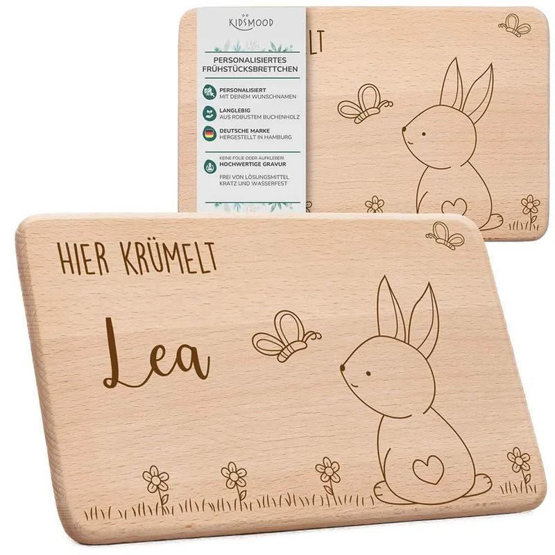 Frühstücksbrettchen Holz personalisiert