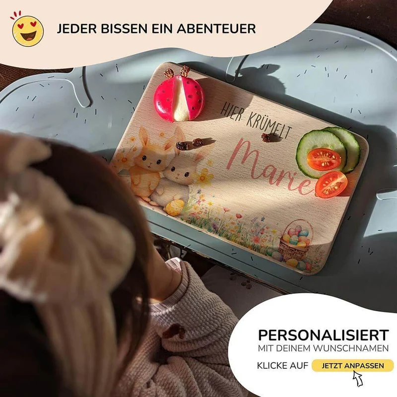 Frühstücksbrettchen Holz personalisiert