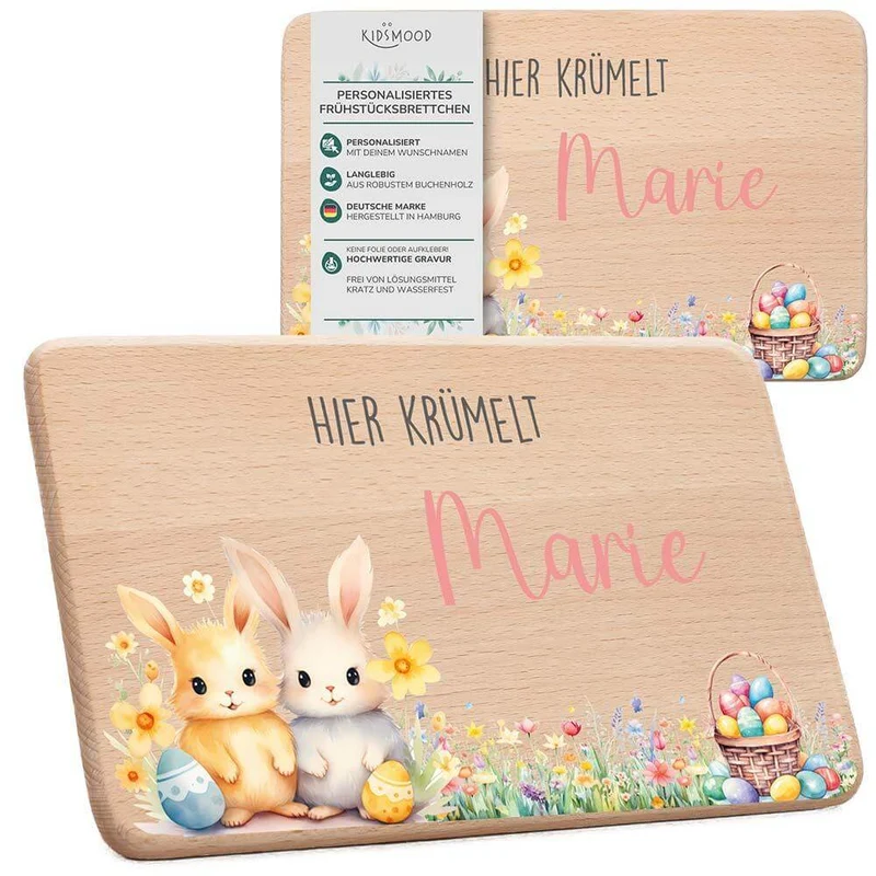 Frühstücksbrettchen Holz personalisiert