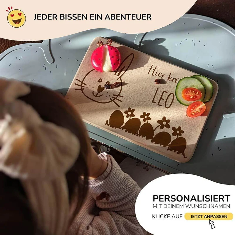 Frühstücksbrettchen Holz personalisiert
