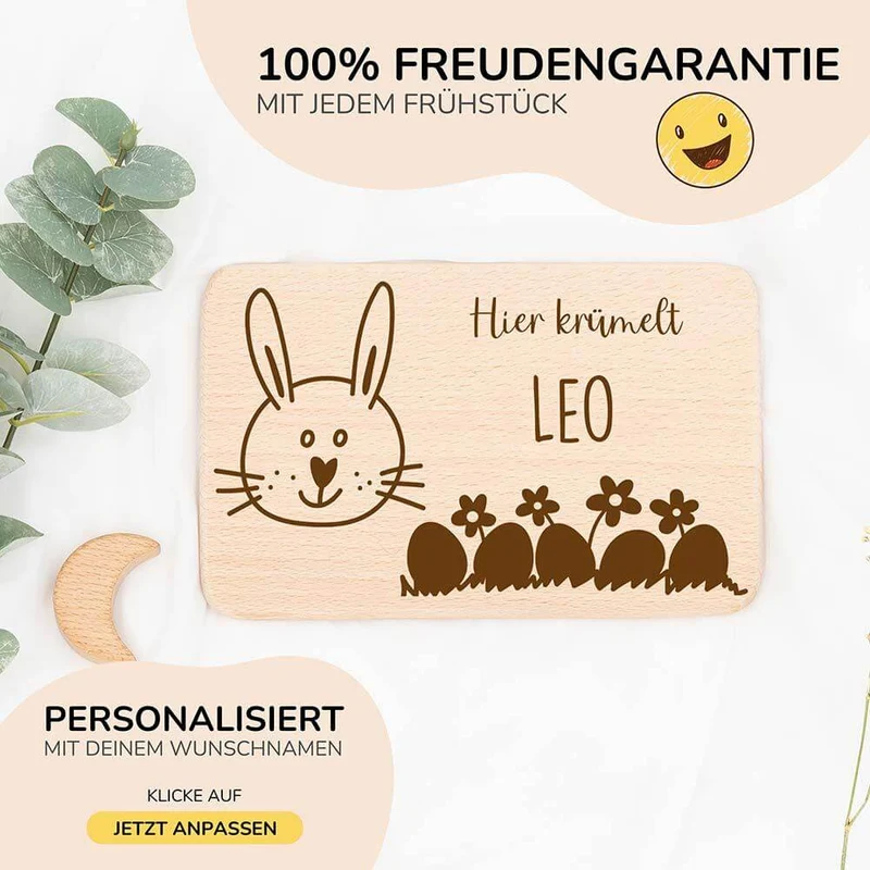 Frühstücksbrettchen Holz personalisiert