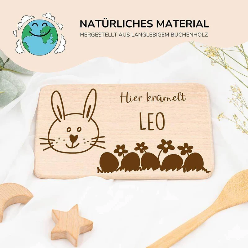 Frühstücksbrettchen Holz personalisiert