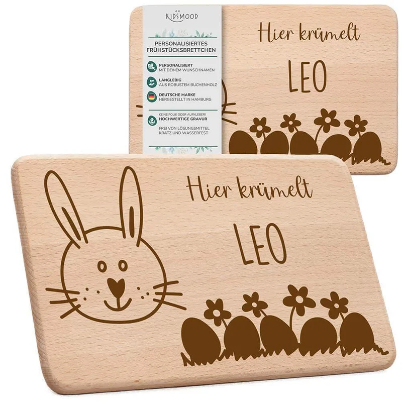 Frühstücksbrettchen Holz personalisiert