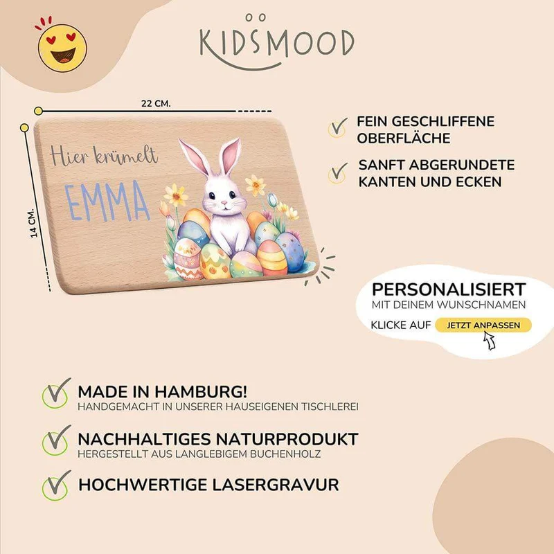 Frühstücksbrettchen Holz personalisiert