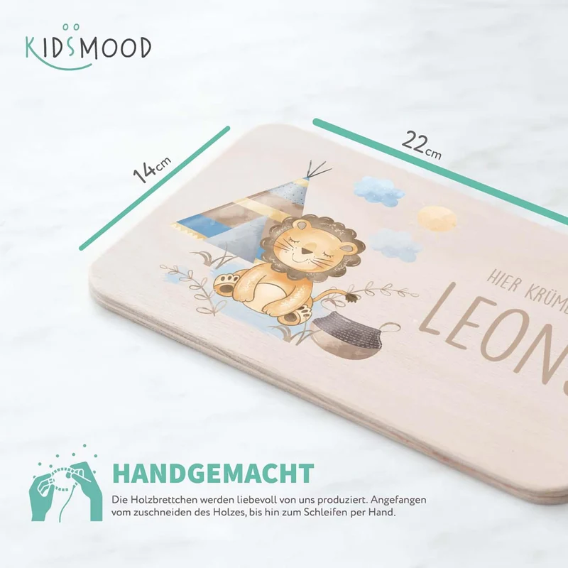 Frühstücksbrettchen Holz Tipi Löwe
