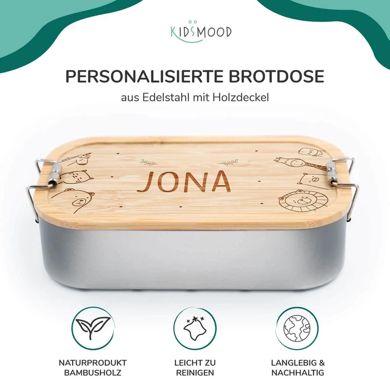 Brotdose Kinder personalisiert - Animal Family