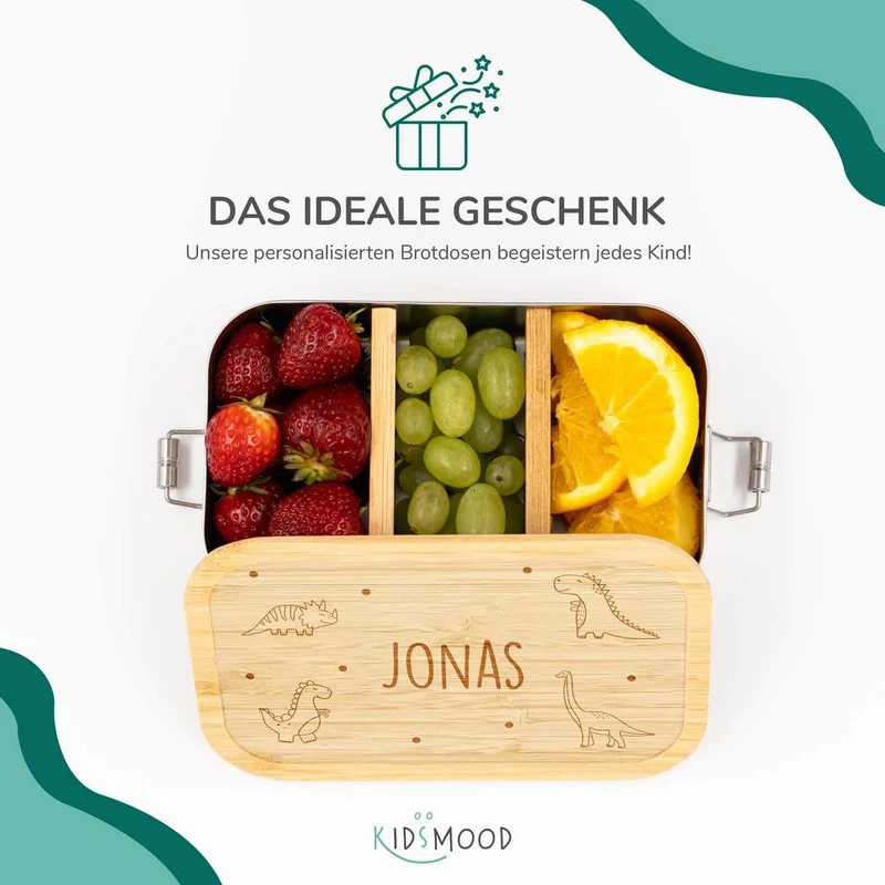 Brotdose personalisiert Dino