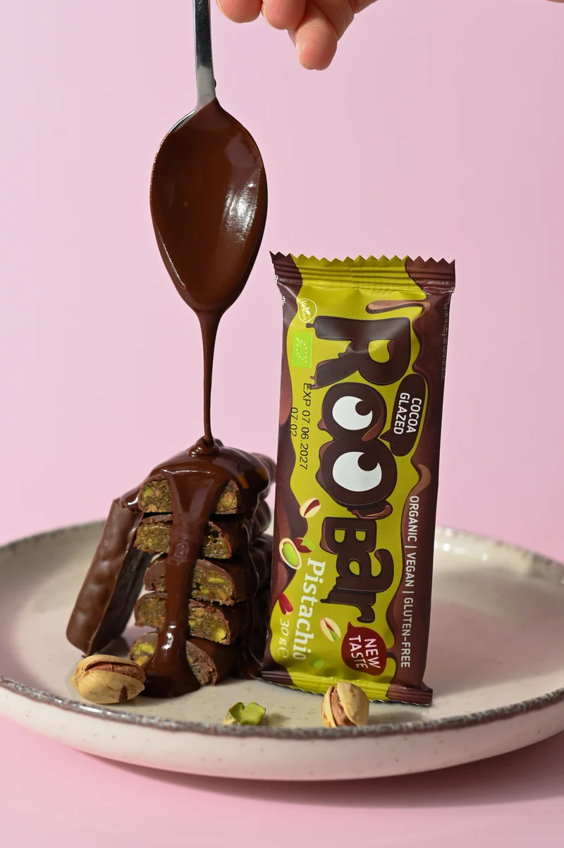 Bio Chocolate Covered Pistachio Bar, Roobar