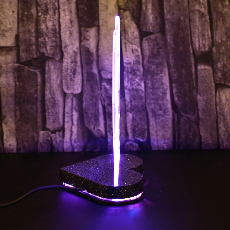 Aufsteller Herzsockel Gravur LED-Beleuchtung „Ich liebe dich“ | 125 × 135 mm | 150 × 157 mm