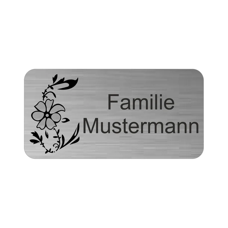 Edelstahl Türschild Werbeschild mit individueller Gravur 100 × 50 mm