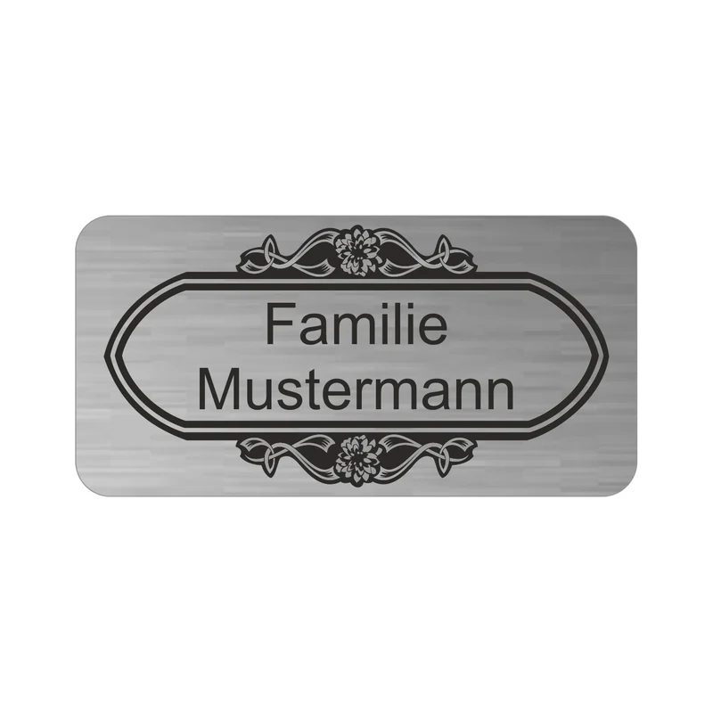 Edelstahl Türschild Werbeschild mit individueller Gravur 100 × 50 mm