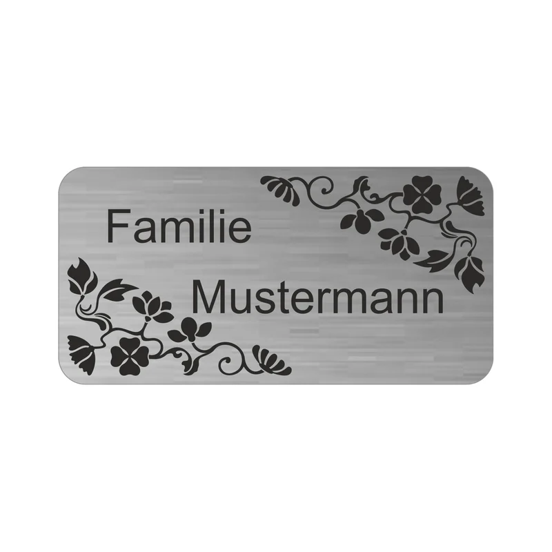 Edelstahl Türschild Werbeschild mit individueller Gravur 100 × 50 mm