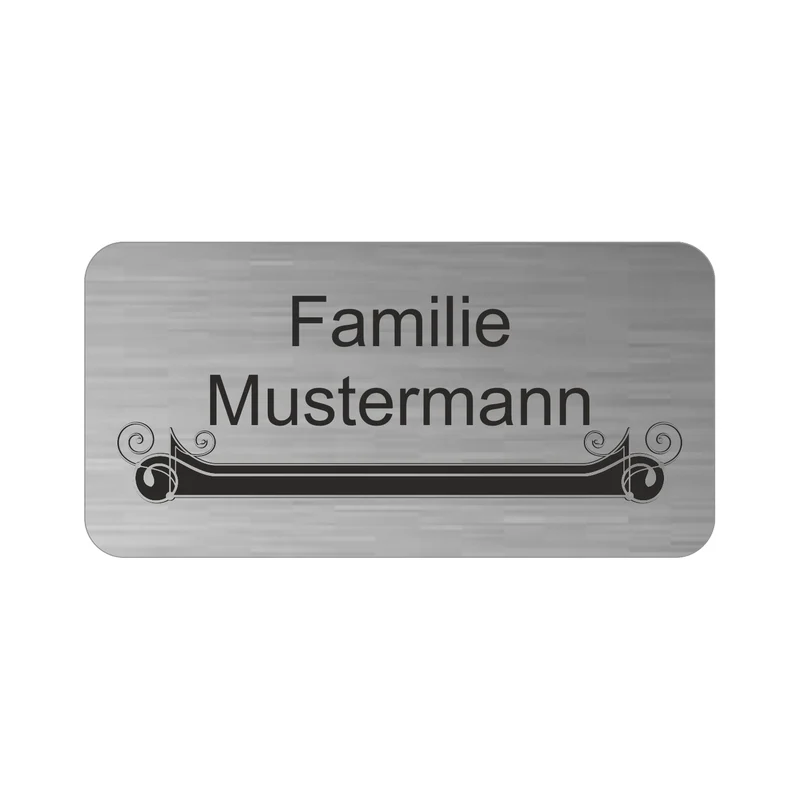 Edelstahl Türschild Werbeschild mit individueller Gravur 100 × 50 mm