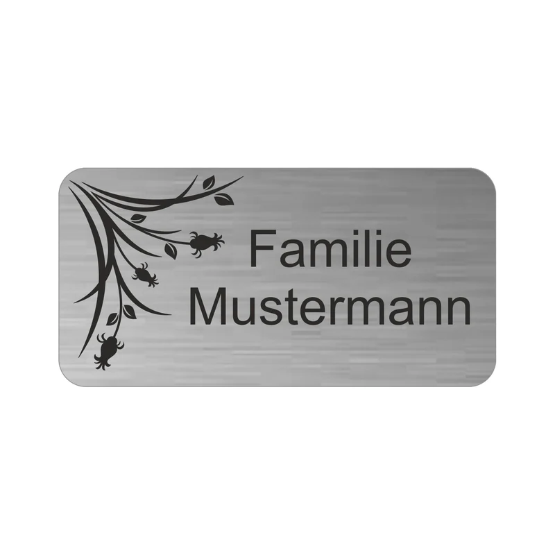 Edelstahl Türschild Werbeschild mit individueller Gravur 100 × 50 mm